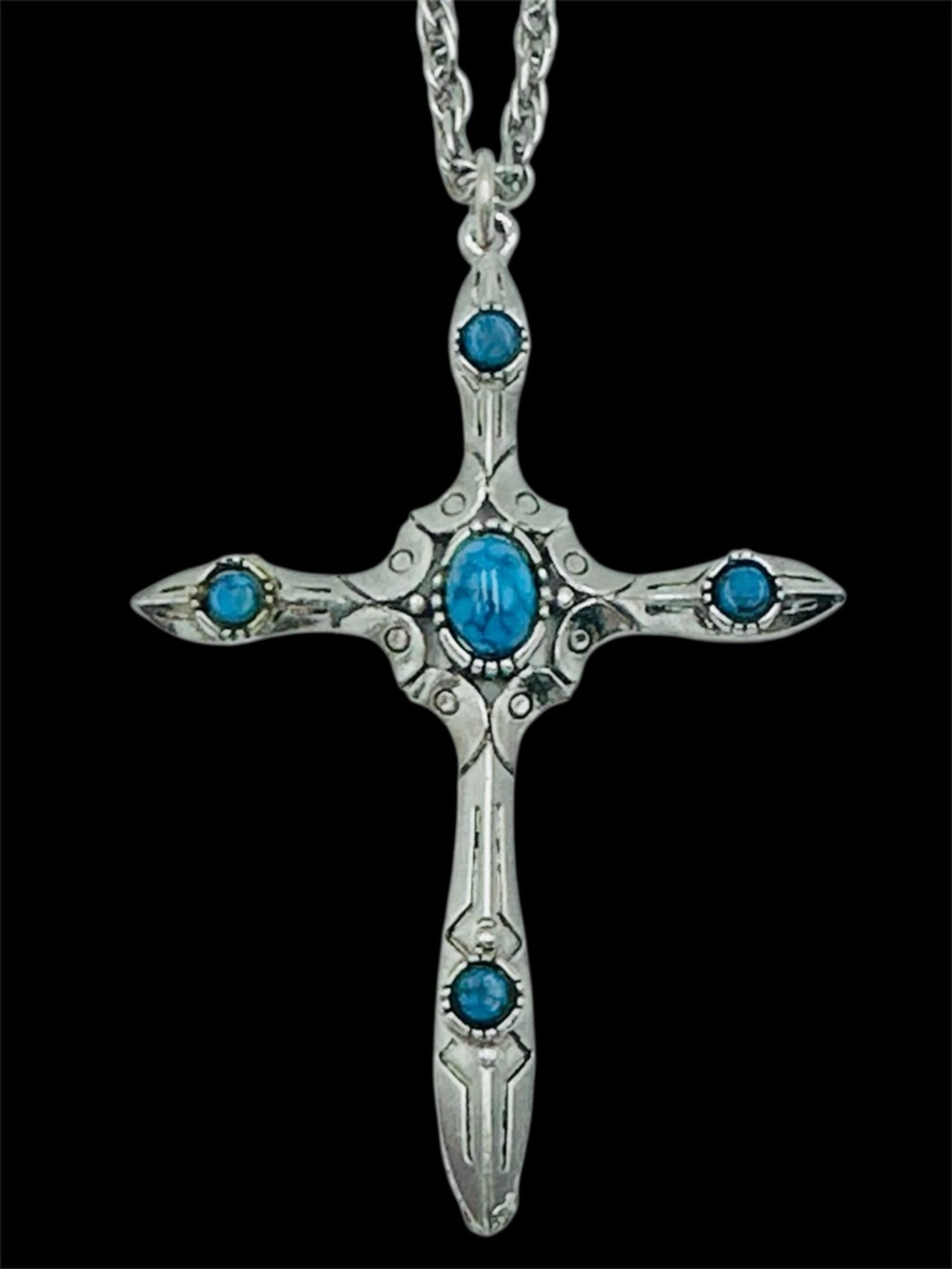 ART Arthur Pepper Signed Vintage Silver Tone Christian Cross Necklace